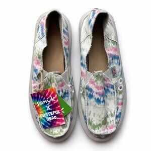 NWT Sanuk x Grateful Dead Donna ST Tie Dye Slip On Shoes Women’s 9 Canvas
